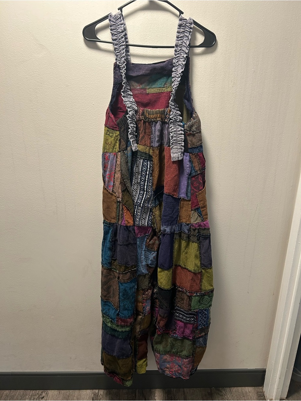 Boho Patchwork Multicolor Women's Wide-leg Jumpsuit - Picture 2 of 4